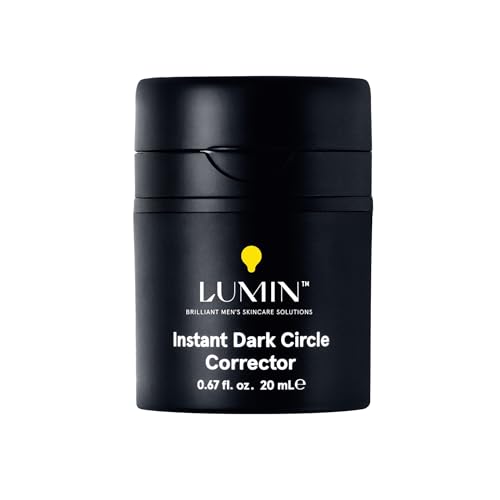 Lumin Instant Dark Circle Corrector for Men (Not A Concealer), Reduce The Look of Dark Circles, Puffiness, Under Eye Men Makeup, Color Correcting Eye Cream, Perfect for Light Skin tones, 20mL