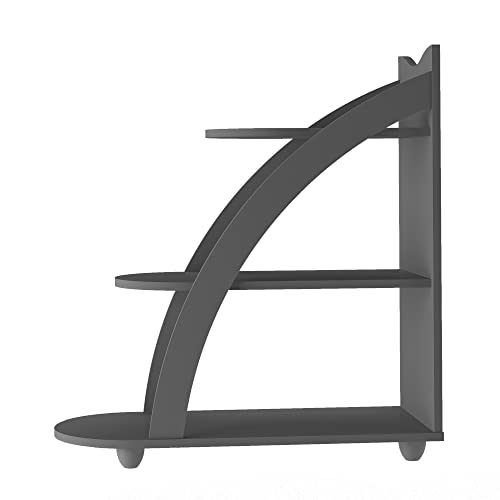 Mesa de Apoio com 3 prateleiras ANDES cor Grafite - Artely