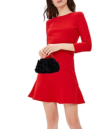 Yokawe Floral Clutch Purses For Women Satin Flower Evening Bag Party Prom Handbags (Black) #TOP5