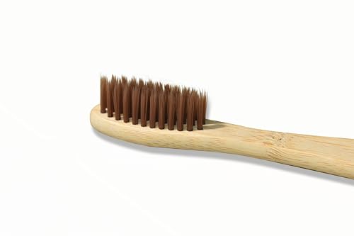 Crust Care Biologisch abbaubare Bambus-Zahnbürste, Familienpackung (5er-Pack) mit farbigen Borsten, einzeln verpackt + 1 Zungenreiniger aus Bambus – Mundpflege-Set – Bild 3