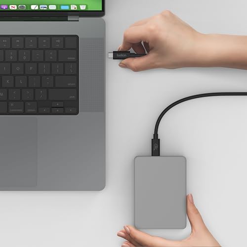 Image of Belkin Connect USB4 Cable 1.2M Power Cable, USB-C to USB-C Cable w / 240W Power Delivery + 20Gbps - USB4 Compliant Power Cable, Compatible with MacBook, Windows, Chromebook, & More