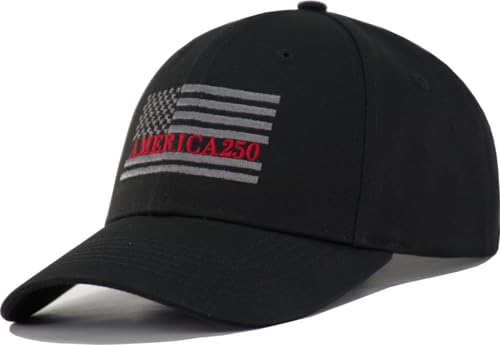 Image of American Flag Baseball Hat - XL, XXL, 3XL Plus /Regular Size Men's Cotton Structured Patriotic Ball Cap