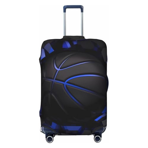 3d Basketball Blue Luggage Cover Washable Elasticated Luggage Covers for Suitcase tsa Approved Stylish Dust and Scratch Resistant Luggage Case Protector
