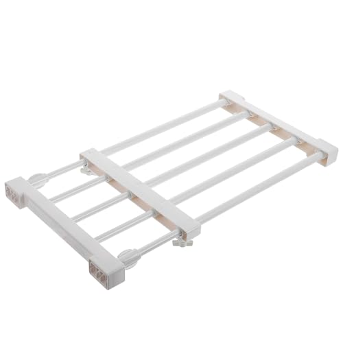 OSALADI Estante Ajustable sin Clavos para Armario, Divisor Extensible de 38-55 Cm, Soporte Versátil de Almacenamiento en Color Claro para Organización en Hogar y Armarios