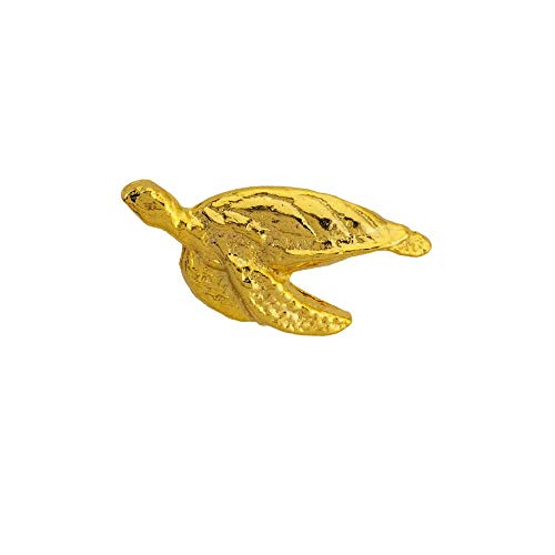 Creative Pewter Designs Sea Turtle 22k Gold Plated, AG158MP, Mini Lapel Pin, Pins, Pin, Lapel Pin, Hat Pin, Brooch, Brooches, Jewelry, Gift, Handmade in The USA,