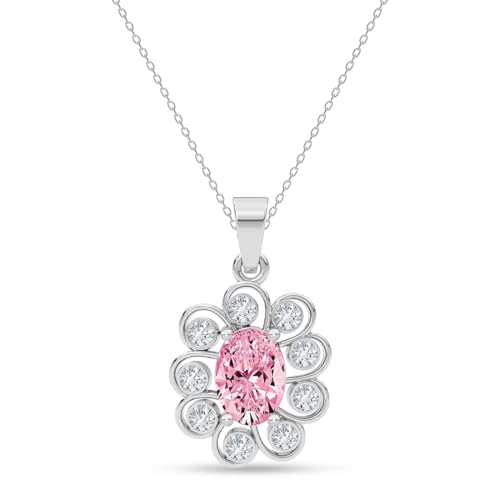 Image of Clara 925 Silver Solitaire Pendant Necklace with Chain for Women & Girls