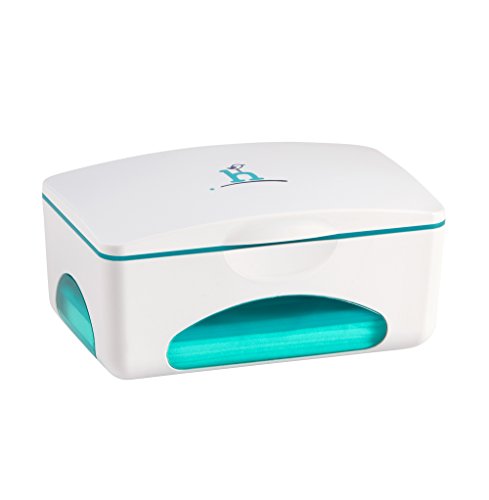 Hiccapop Baby Wipe Dispenser | Baby Wipes Case | Baby Wipe Holder Keeps Diaper Wipes Fresh | Non-Slip, Easy Open & Close Wipe Container (Teal W/Teal Window) #TOP3