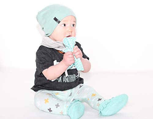 Image of Original Baby Paper - Crinkle Teether and Sensory Toy for Babies and Infants | Turquoise Zig Zag | Non-Toxic, Washable | Great for Baby Showers
