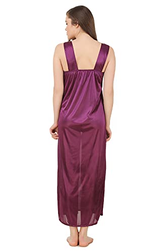 Fasense Women's Satin Maxi Casual Regular Nightgown - Image 3