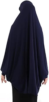 ihvan online, Vrouwen moslim hijab cover, islamitische khimar, lange Salah kleding. Gebed Hijab voor Vrouwen, Donkerblauw, One size
