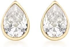 Carissima Gold Women's 9 ct Yellow Gold Cubic Zirconia Teardrop Stud Earrings