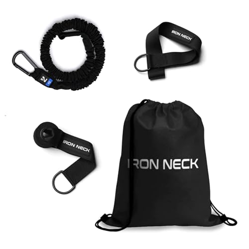 Image of Iron Neck Resistance Band, Durable Exercise Band with Steel Carabiners for Neck Training, Strength Workouts, Stretching, and Rehab