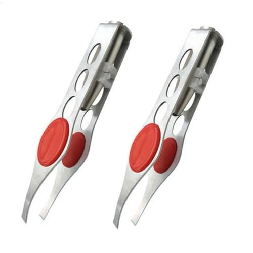 2 Piezas Pinzas Cejas, Pinzas con Luz LED, Pinzas de Depilar con Luz LED, Pinzas Profesionales, Pinzas Luminosas, Pinzas para Depilar de Cejas de Acero Inoxidable, Pinzas de Depilar de Maquillaje