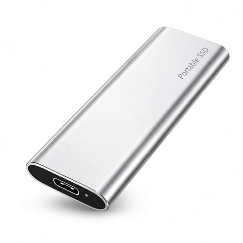 Portable SSD External Hard Drive1TB, Ultra Slim External HDD Store USB 3.0 Type-C External Solid State Drive for Creators, Gaming, Compatible with Mac, PC, Phone