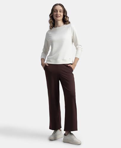 Image of Jockey A158 Women Super Combed Cotton Rich Straight Fit Wide Leg Pants