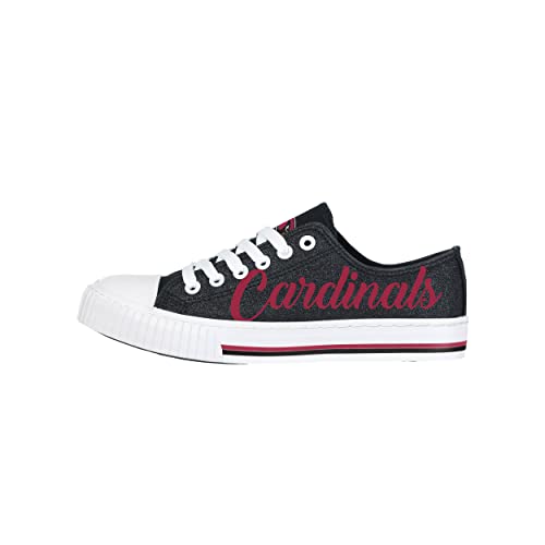 Image of FOCO Womens NFL Team Logo Ladies Fashion Color Glitter Low Top Canvas Sneakers Shoes