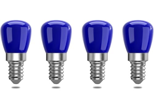 ZFQ Lampadine Colorate LED E14 Blu, 3W, E14, blu decorative, ricambio per lampadine blu da 25 W, illuminazione ambientale/Halloween/Natale/luce festival, bar/festa lampadina colore (Pacco da 4)