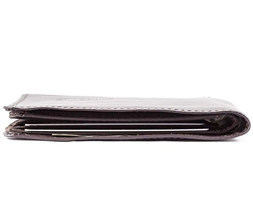 Image of Big Skinny Men's L-Fold Passcase Leather Slim Wallet, Holds Up to 30 Cards, Brown