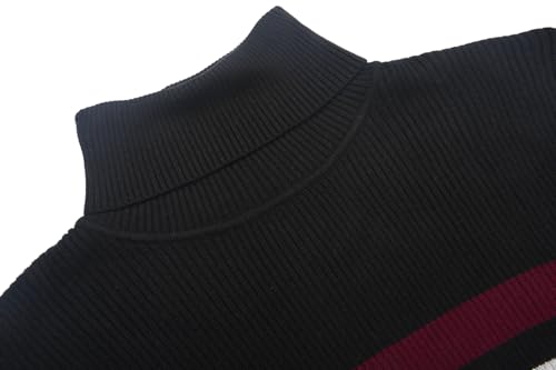 Image of COOFANDY Mens Ribbed Slim Fit Knitted Pullover Casual Turtleneck Sweater
