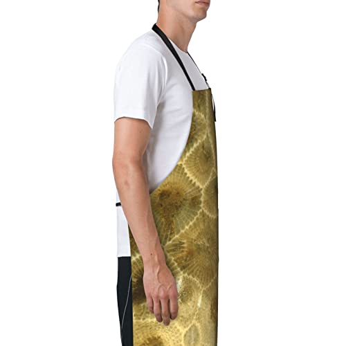 Lynsay Petoskey Stone Printed Waterproof Apron, Men's And Women's Kitchen Cooking With Pockets Adjustable Soft Apron #TOP2