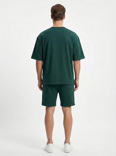 Image of Kvetoo Men Cotton T Shirt and Shorts Set Co Ord Set for Men Summer Casual Lounge Wear Gym Workout T Shirt Shorts Combo Half Sleeve Comfortable Cotton Outfit