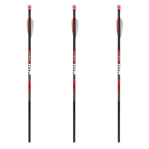 Killer Instinct Lighted HYPR-V 20 Crossbow Bolts 3-Pack - V-Track Nock System 390 Grain with LED Illumination and .003 Straightness