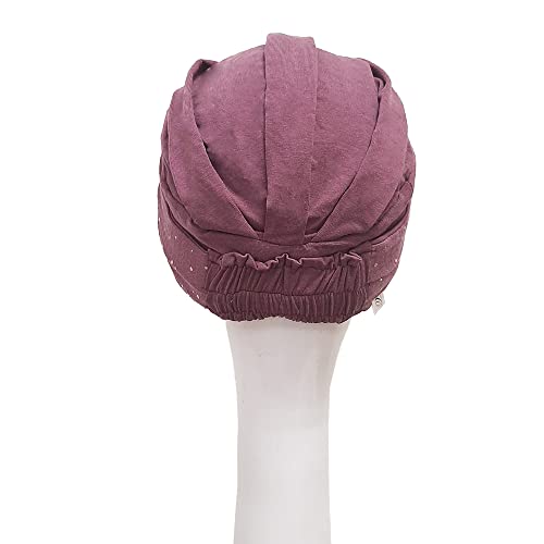 CAREBELL Elegance Malva Gold Bamboo Chemo Turban for Hair Loss Headwear, Mallow - Image 4