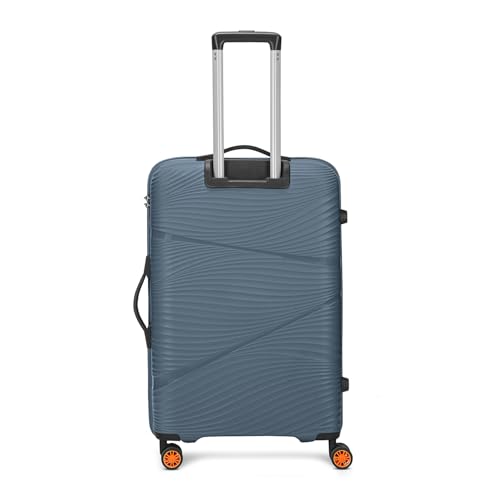 Image of Skybags Swirl Check-in Trolley Bag 75cm | Large Hard Luggage | 8 Wheels Suitcase for Travel | 3-Digit Combination Lock with Anti-Theft Zipper | Polypropylene | 3 Years Warranty - Unisex (Blue)
