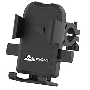 WeCool B1 Mobile Holder for Bikes or Bike Mobile Holder for Maps and GPS Navigation, one Click Locking, Firm Gripping, Anti Shake and Stable Cradle Clamp with 360° Rotation Phone Mount