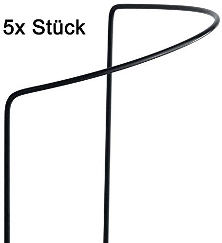 Preisvergleich Produktbild Novatool 5X Strauchstütze / halbrund anthrazit 35x40 cm / Staudenhalter Blumenhalter Rankengewächs Buschstütze Pflanzenstütze Blumenstütze Staudenstütze Rankhilfe Strauchhalter Rosenstütze