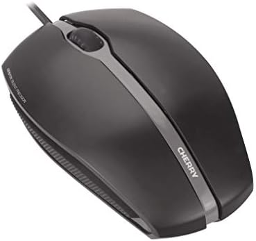 CHERRY GENTIX SILENT, wired mouse, quiet design mouse without click, perfect ergonomics, precise sensor, black