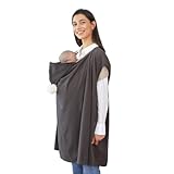 Konny Baby Carrier Winter Cover, Women's Fleece Jacket, Maternity Coat, Nursing Hoodie Vest (Charcoal, Plus Size)