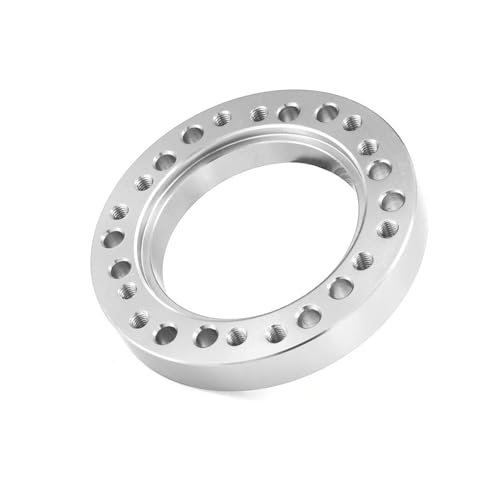 Separadores Rueda Universal Automóvil 12 Mm CNC Aluminio Kit De Buje De Volante De Coche Adaptador Espaciador Adaptador De Orificio para Volante Coche Accesorio Vehículo Ruedas Espaciador(Plata)