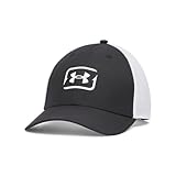 Under Armour Men's Fish Hunter Stretch Fit Hat, (002) Black/White/White, Large/X-Large