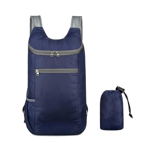 Mochila de caminhada de 20 L, resistente à água, leve, embalável, pequena mochila para viagens, acampamento ao ar livre, Azul escuro, Large, Mochila de caminhada resistente à água, mochila leve e