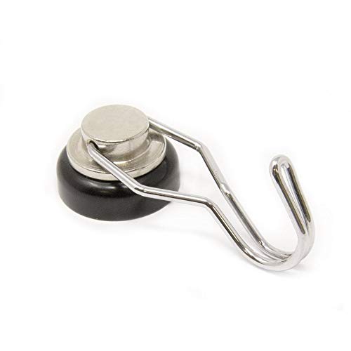 FIRST4MAGNETS Black Swivel Hook for Holding Rope Wires and Clothing - 25mm Dia - Pack of 4, 25mm Diameter