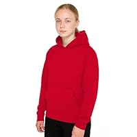 INSAFIANS Unisex Fleece Hoodie Boys Girls Pullover Jumper Long Sleeve School Hooded Sweatshirt PE School (RED SML)