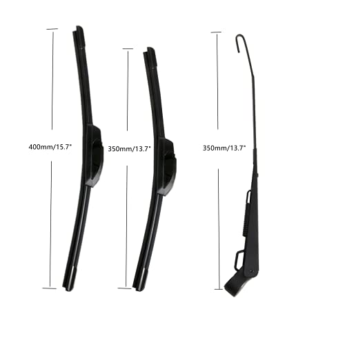 Image of 12V Electric Motor Universal UTV Windshield Wiper Kit, Compatible with most UTV RZR Ranger 570 900 1000, 2020 Defender Pro,90 Degree Motor w / 1 Wiper Arm / 2 Wiper Blades