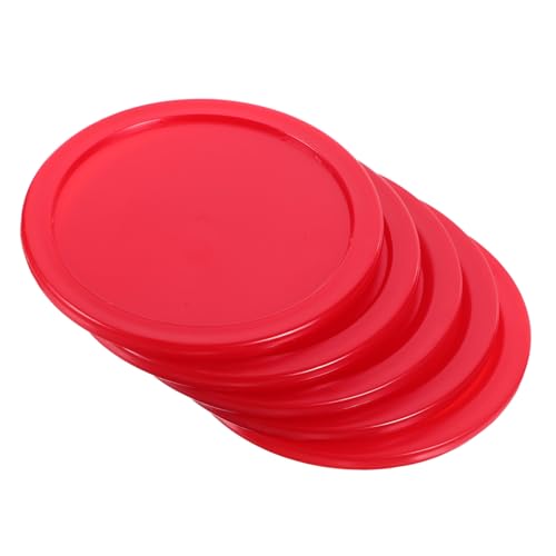 LALADEFIEE 5 Piezas Discos de Hockey de Aire Pucks Repuestos para Mesa de Hockey Aire Accesorios Resistente y Deslizante Rojo
