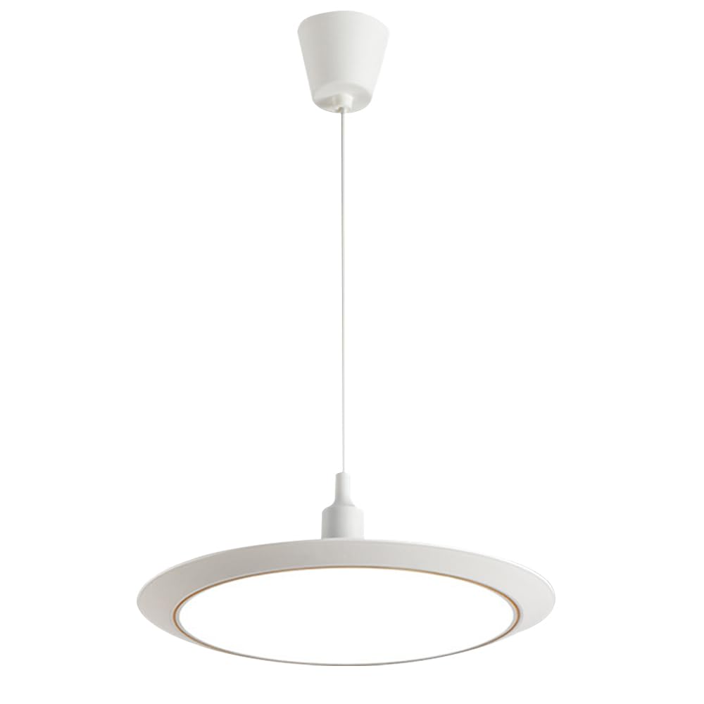 White Pendant Light Fixture LED Single Hanging Lamp Round Chandelier Ceiling Lights Modern Suspension Lamps Kitchen Island Lighting Fixture for Dining Table Bedroom Star of Light