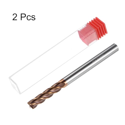 Image of HARFINGTON 2pcs Carbide Square End Mills 6mm (15 /64 inch) Dia 6mm (15 /64 inch) Shank 75mm (3 inch) Extra Long HRC55 TiSiN Coated Micro-Grain Tungsten Carbide 4 Flutes Milling Bit Cutter