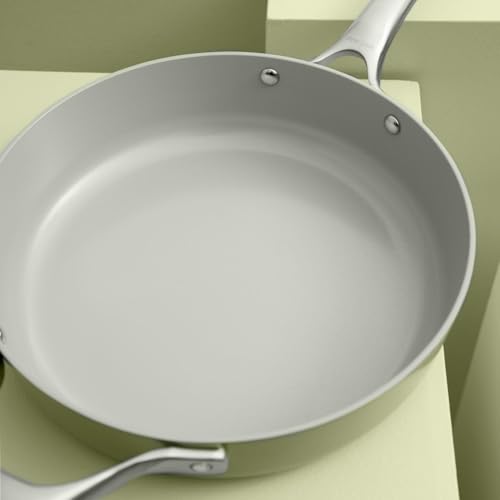 ProCook Soho Sage Green Cookware Set - 4 Piece Non-Stick Ceramic Aluminium Pots and Pans, PFAS Free, Oven & Induction Safe - Image 4