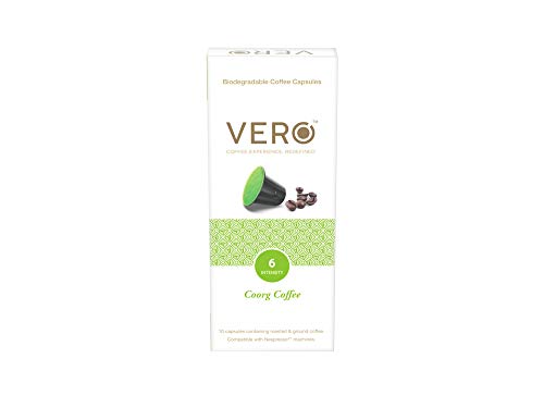 VERO, ‘Coorg’ Coffee Capsules Pack, Intensity 6 of 12, Nespresso Compatible Coffee Capsules Pods, Each Pack Include 10 Coffee Capsules Pods (1)