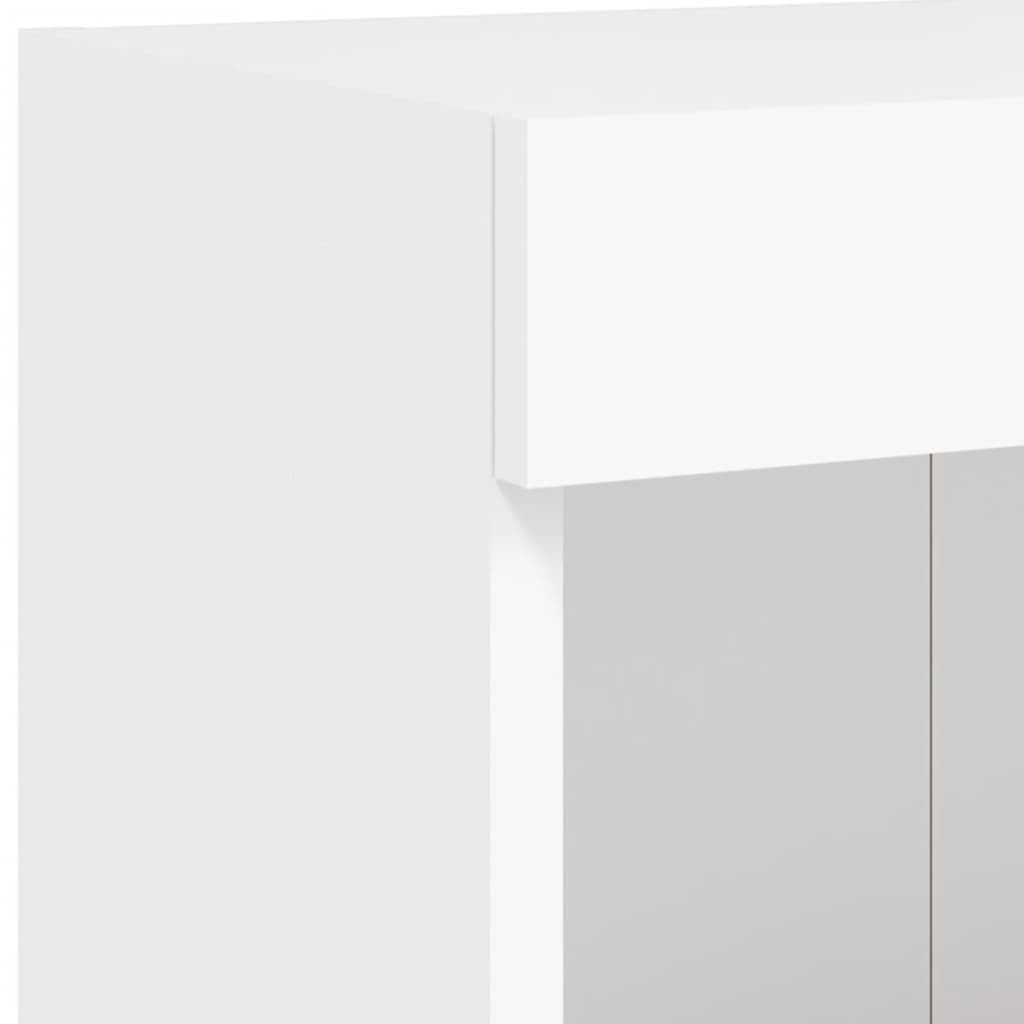 vidaXL Mueble para TV con Luces LED, Soporte Flotante con Almacenaje, Armario Consola de Pared, Mueble Multimedia de Salón Dormitorio, Blanco