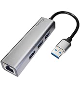 USB to Ethernet Adapter,USB Hub with Ethernet,USB 3.0 Hub with RJ45,USB A to Ethernet with USB 3....