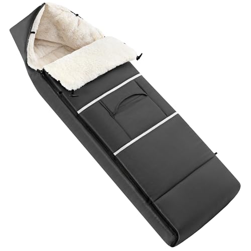 Navaris Fußsack Kinderwagen für Winter - Fusssack Kinderwagen für Baby Winter - Baby und Kinder Fußsack Buggy Herbst - warmer Fusssack Buggy - Winterfußsack Wintersack - Grau
