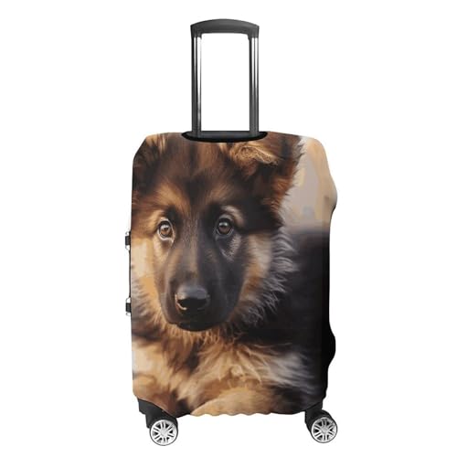 German Shepherd Puppy Printed Luggage Cover Protector, Fits 18-32 Inch Luggage4