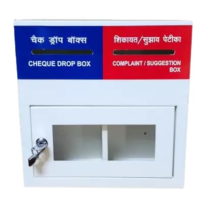 Lavicraft 2 in 1 Metal Cheque Drop Box/Complaint Box/Suggestion Box with Lock Suggestion Box (White)