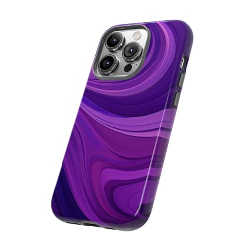 Coque rigide iPhone 14 Pro vague violette pour protéger l'écran - 2