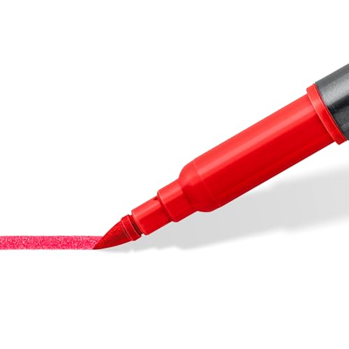 STAEDTLER 3001 TB18 Doppel-Fasermaler (feine Spitze und Pinselspitze, für Aquarell-Effekte) Klarfaltetui mit 18 brillanten Farben